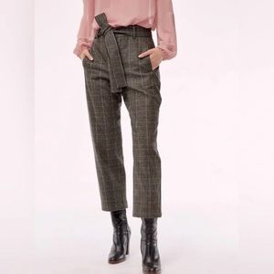 Wilfred Plaid Tie Front Pants